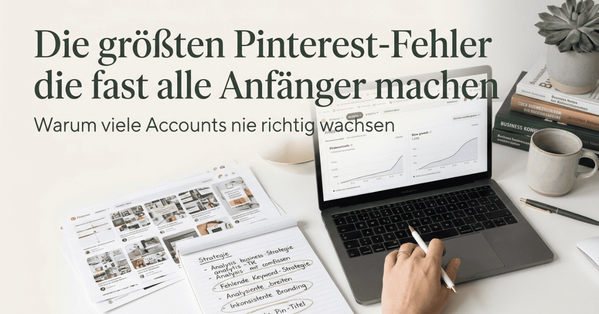 Pinterest Fehler analysieren mit ruhigem Arbeitsplatz und Analytics