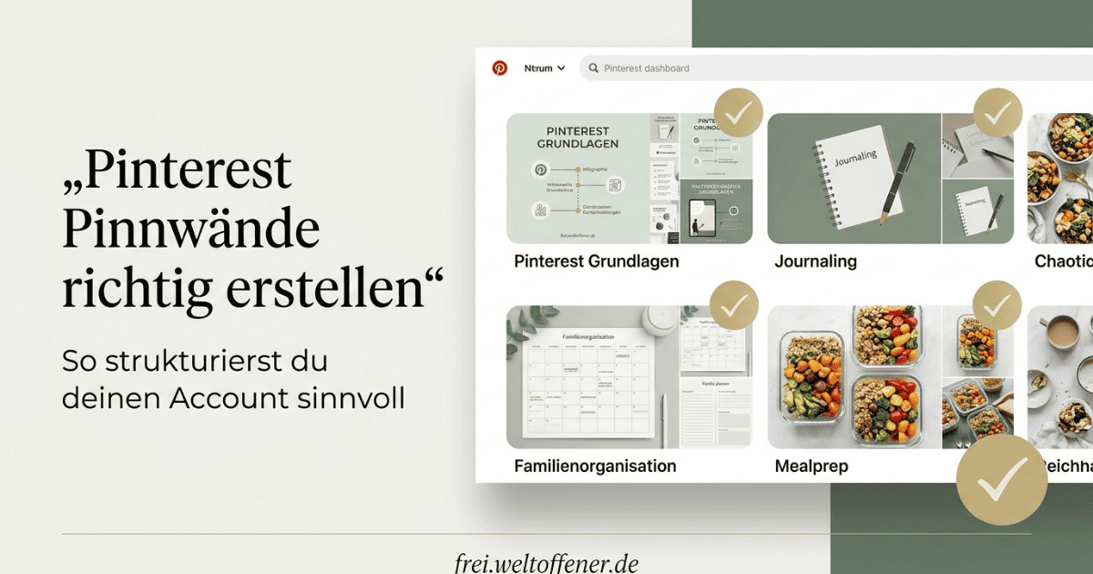 Pinterest Pinnwände richtig erstellen und Account strukturieren