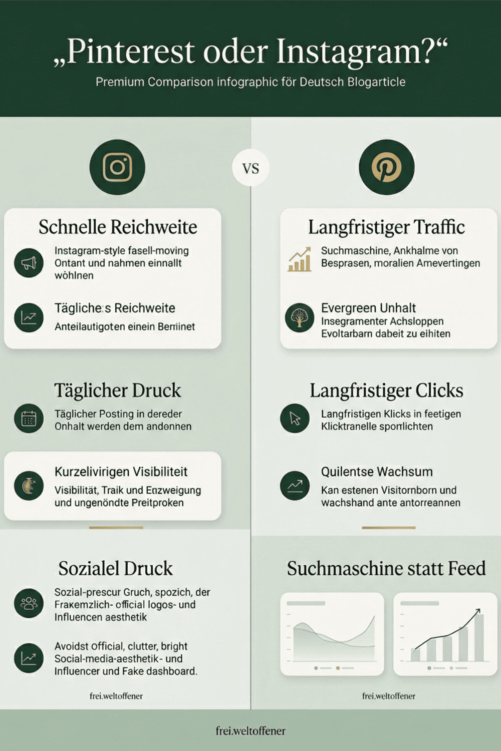Pinterest oder Instagram Alltag Vergleich Infografik