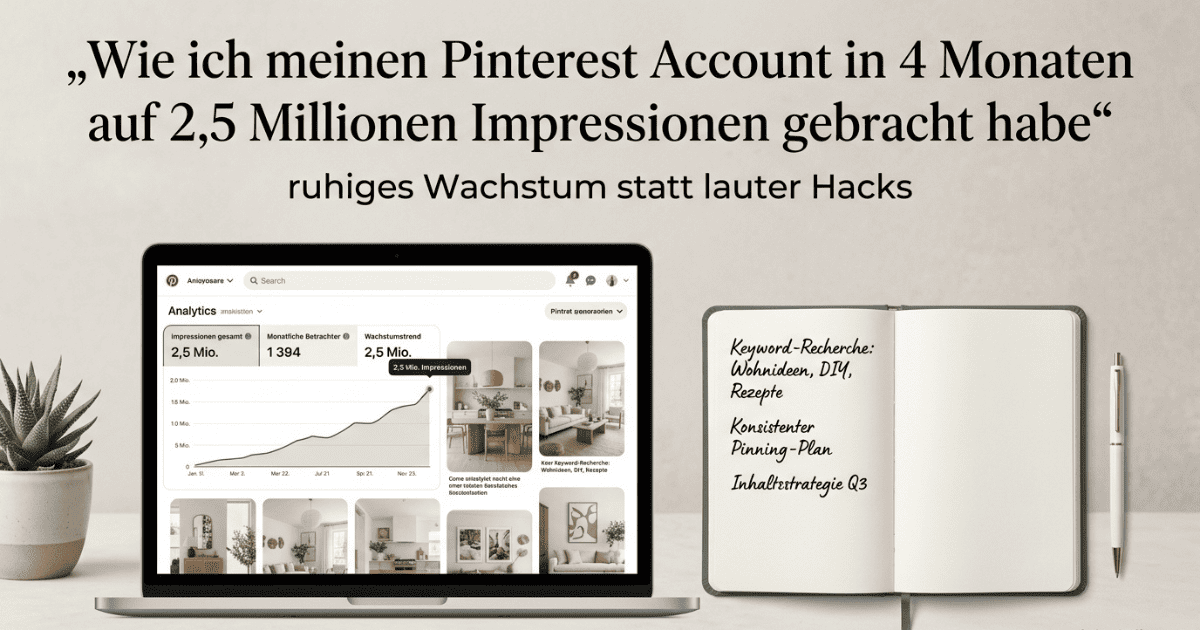 Pinterest Klicks und Traffic in 4 Monaten aufbauen