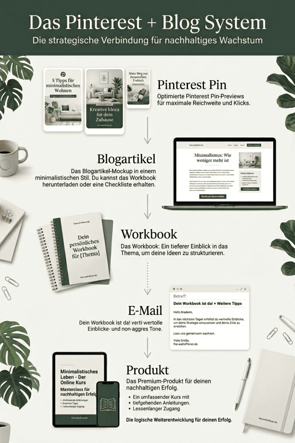 Pinterest Klick führt zu Blog Vertrauen und nächstem Schritt